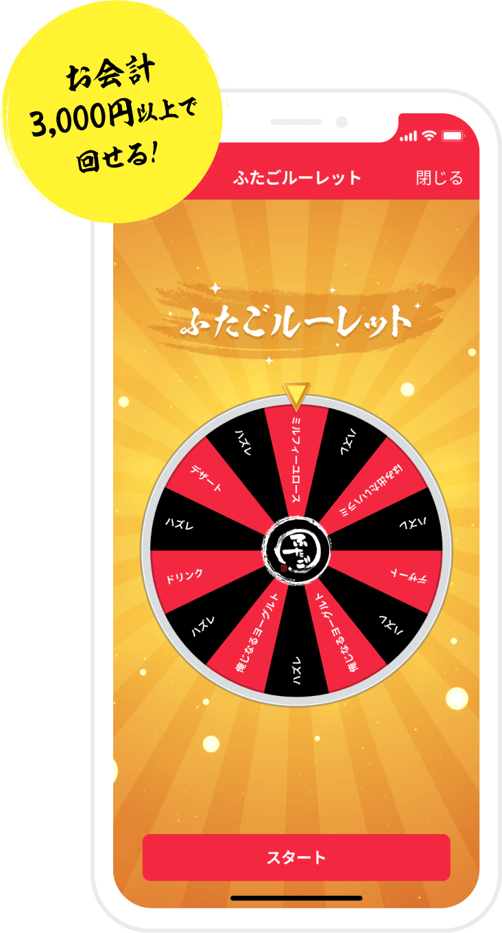 お会計3,000円以上で回せる!